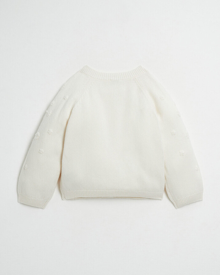 Embroidered knitted cardigan Off-white colour  Natalys