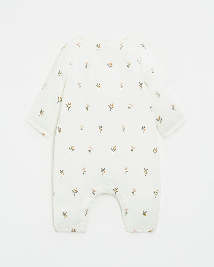 Embroidered cotton gauze jumpsuit Embroidered flowers  Natalys