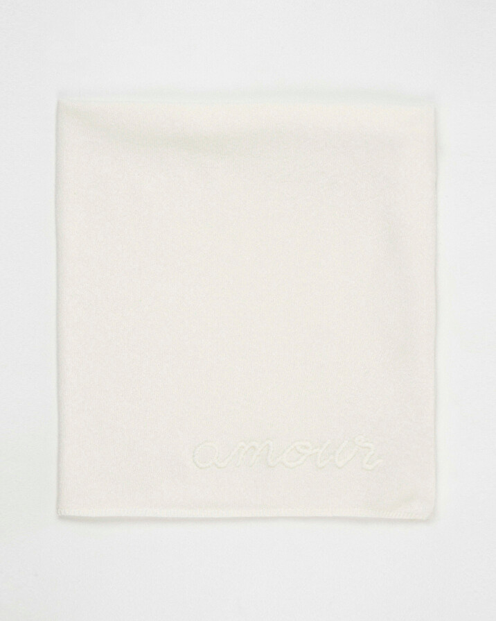 Merino wool blanket Off-white colour  Natalys