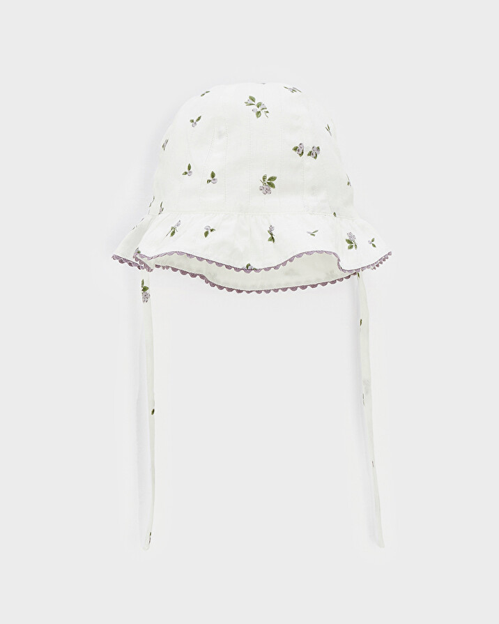 Blueberry-print hat White colour  Natalys