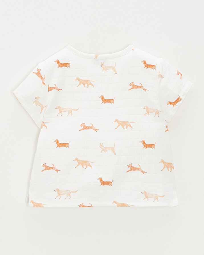 Short-sleeved shirt Dog print  Natalys