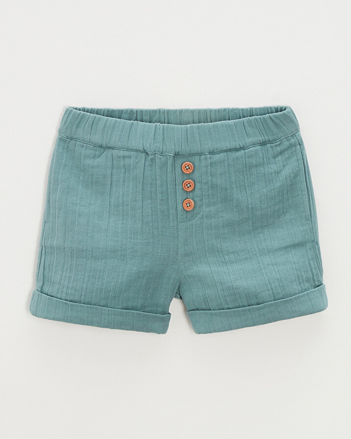 Kid' cotton gauze shorts Mint green colour  Natalys