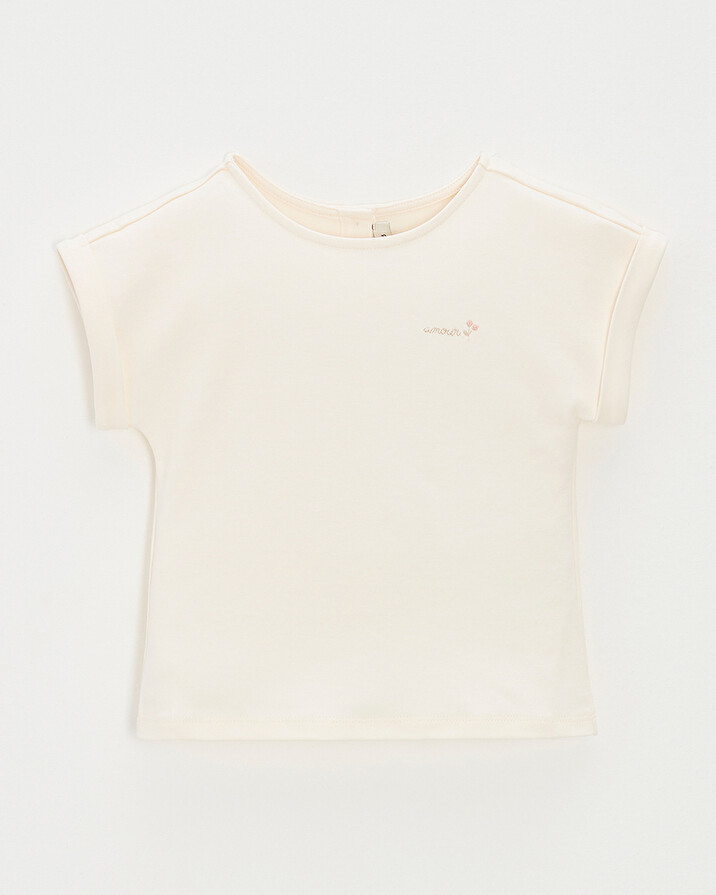 Kid' short-sleeved tee-shirt Embroidered chalk colour  Natalys