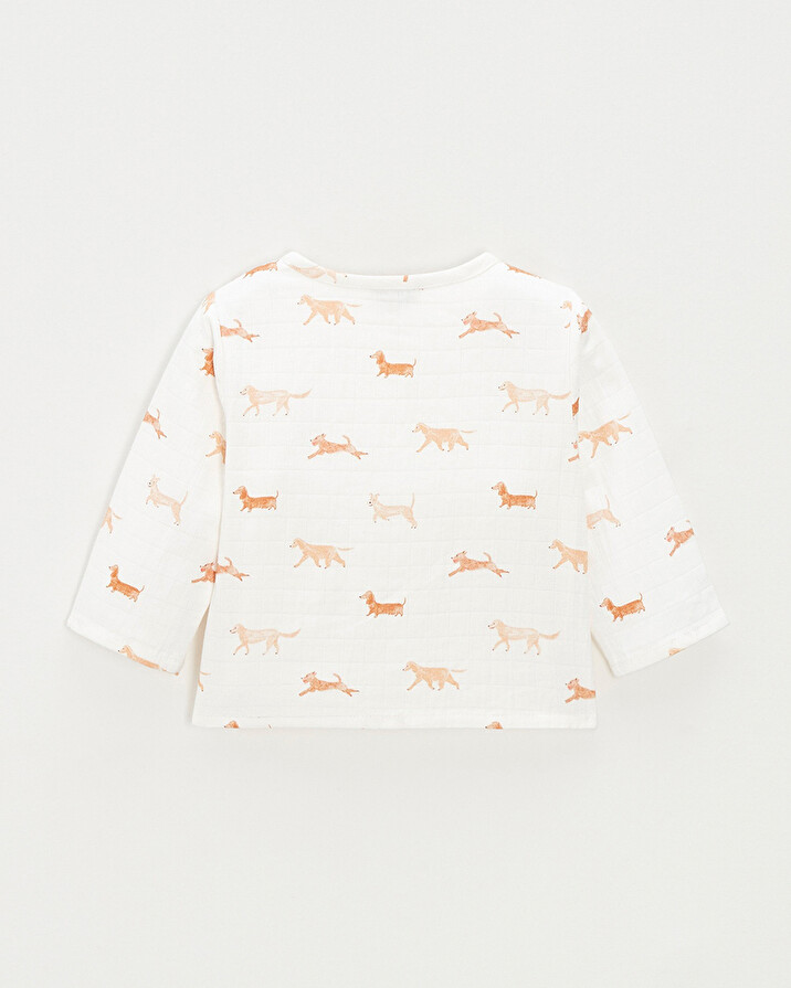 Cotton gauze shirt Dog print  Natalys