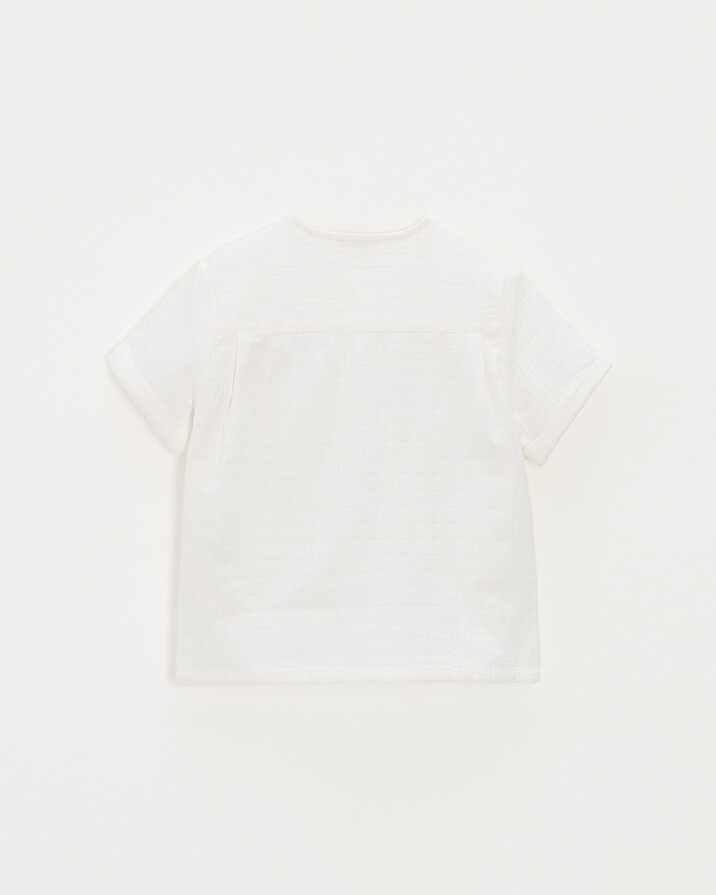 Kid's embroidered short-sleeved shirt Off-white colour  Natalys