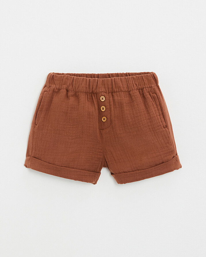 Kid's cotton gauze shorts Rust colour  Natalys