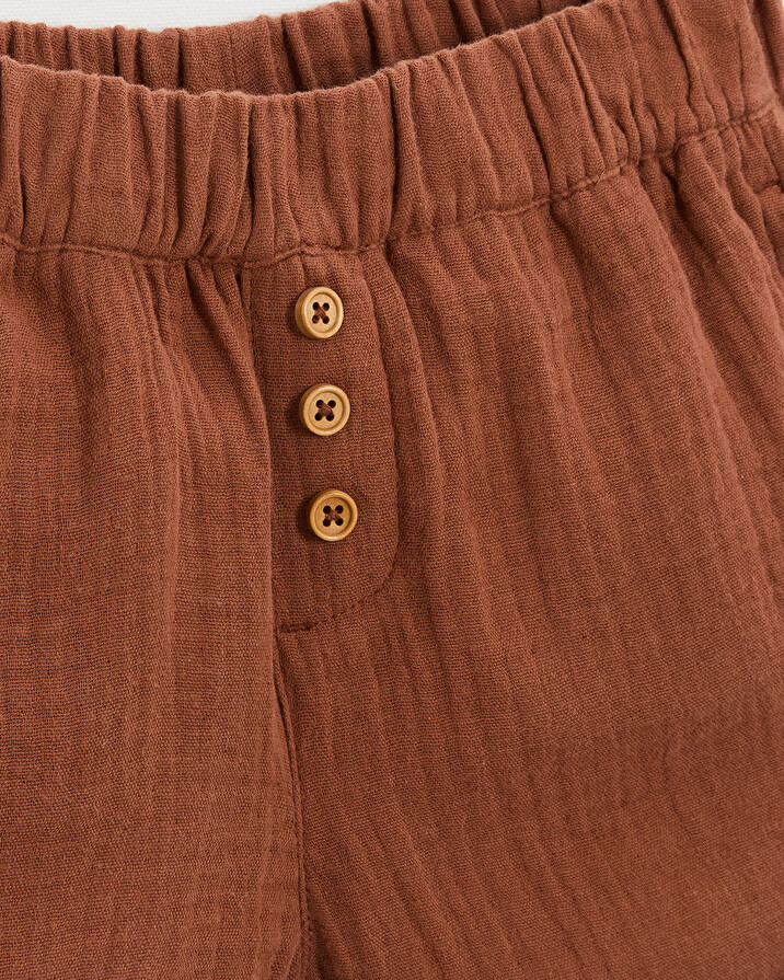 Kid's cotton gauze shorts Rust colour  Natalys
