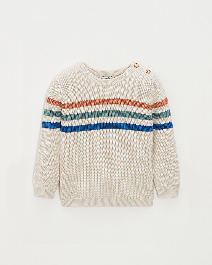 Striped cotton jumper Mottled natural colour  Natalys