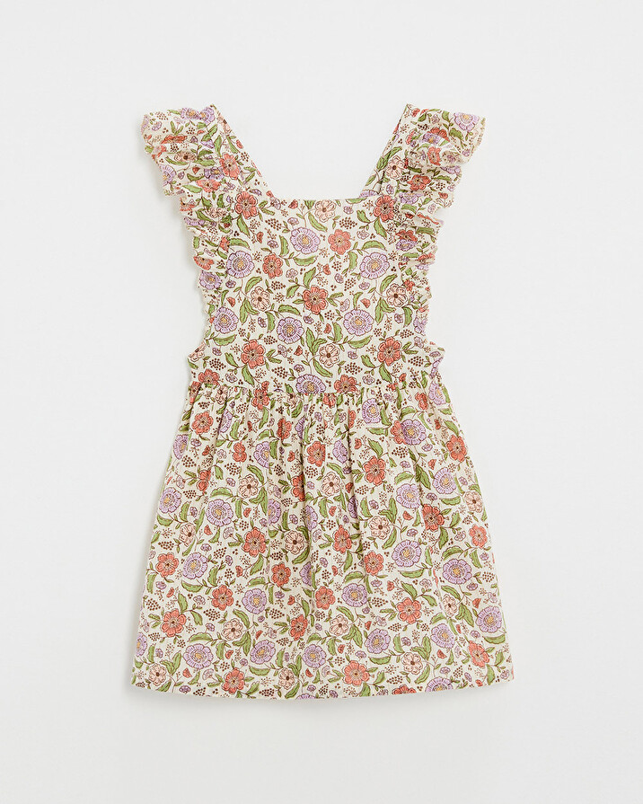 Kid's floral print dress Lurex stripes  Natalys