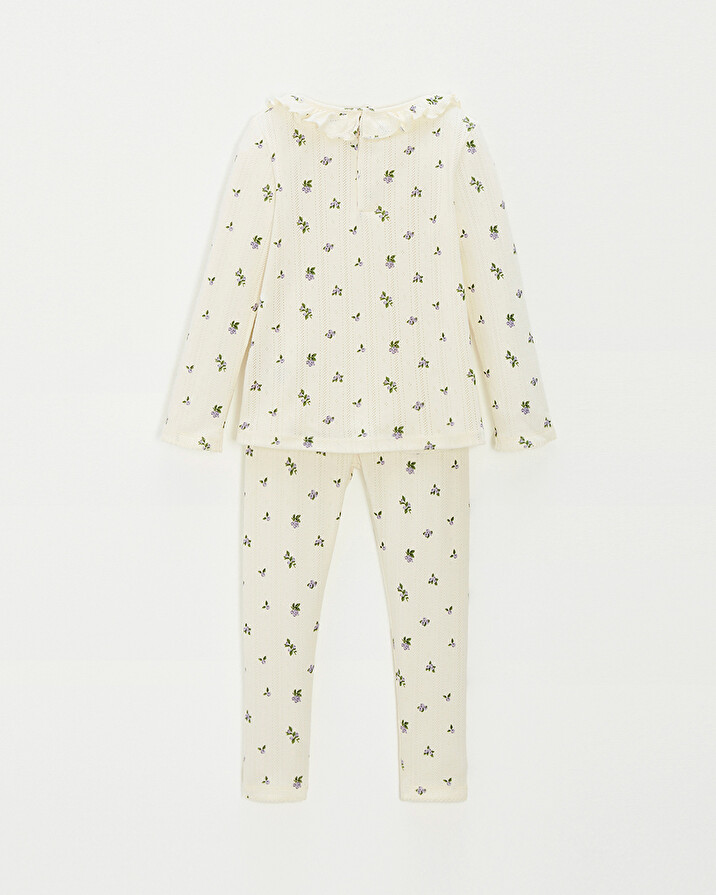 Openwork 2-piece pyjamas Blueberry print  Natalys