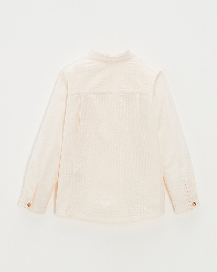 Kid' seersucker shirt Off-white colour  Natalys