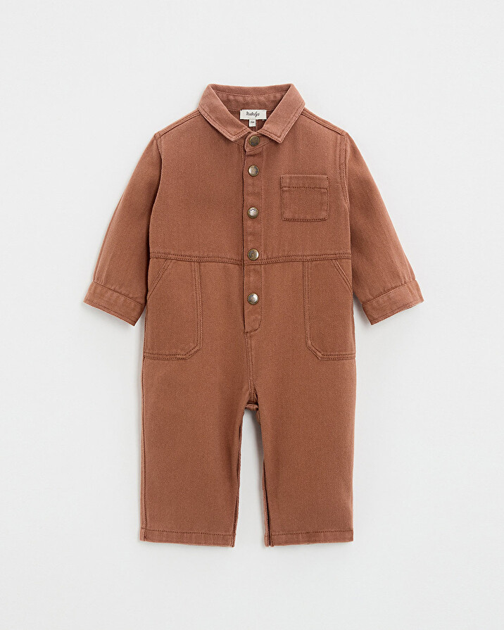 Long twill dungarees Rust colour  Natalys
