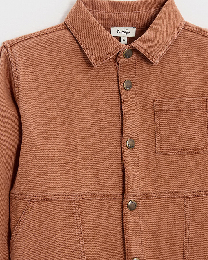 Kid's long twill jumpsuit Rust colour  Natalys