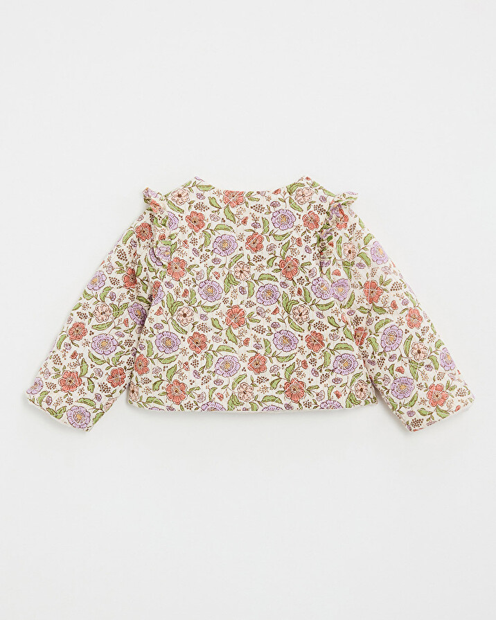 Floral print jacket Lurex stripes  Natalys