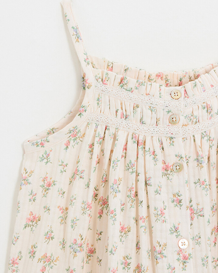 Kid's floral print dress Chalk colour  Natalys