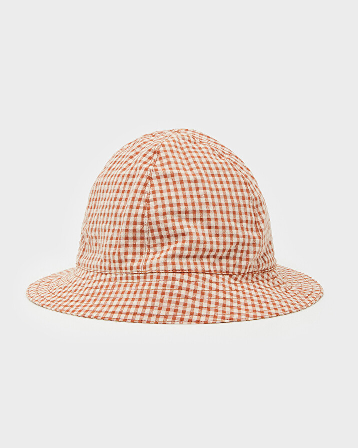 Gingham hat Light beige colour  Natalys
