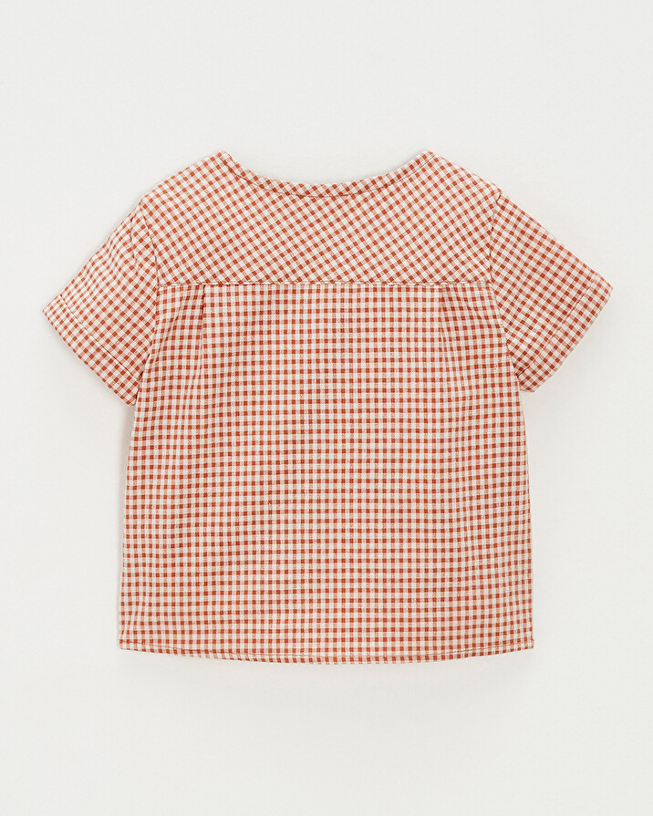 Short-sleeved shirt Vichy light beige colour  Natalys