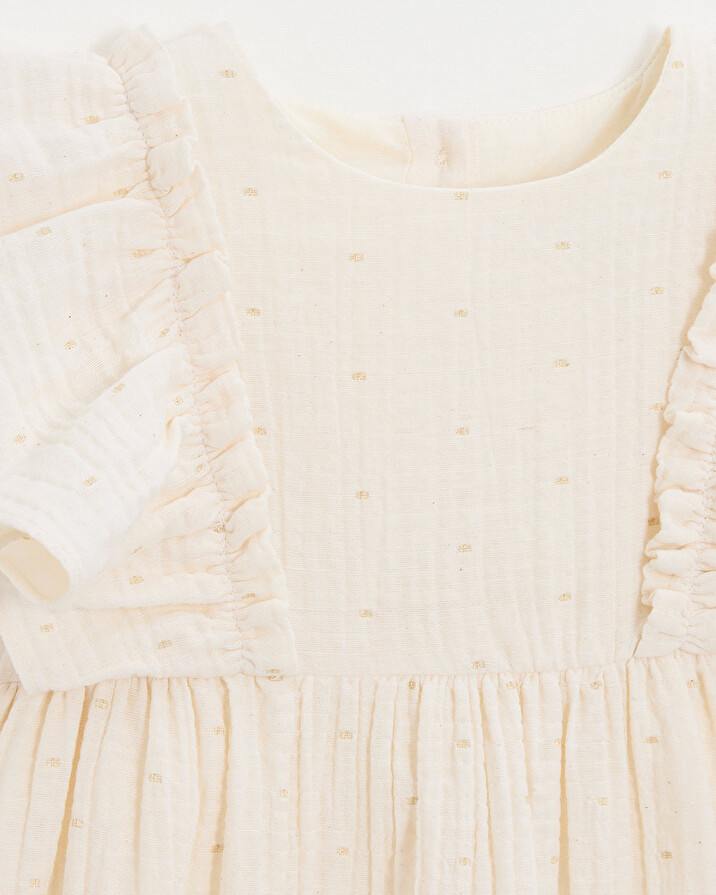 Kid's polka dot dress Off-white colour  Natalys