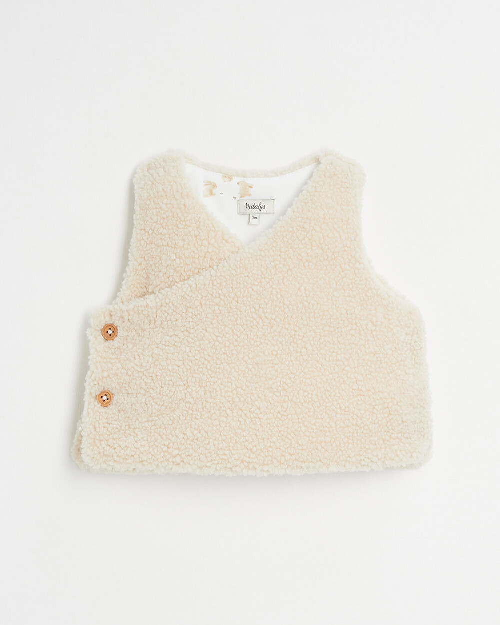 Faux fur crossed cardigan Natural colour  Natalys