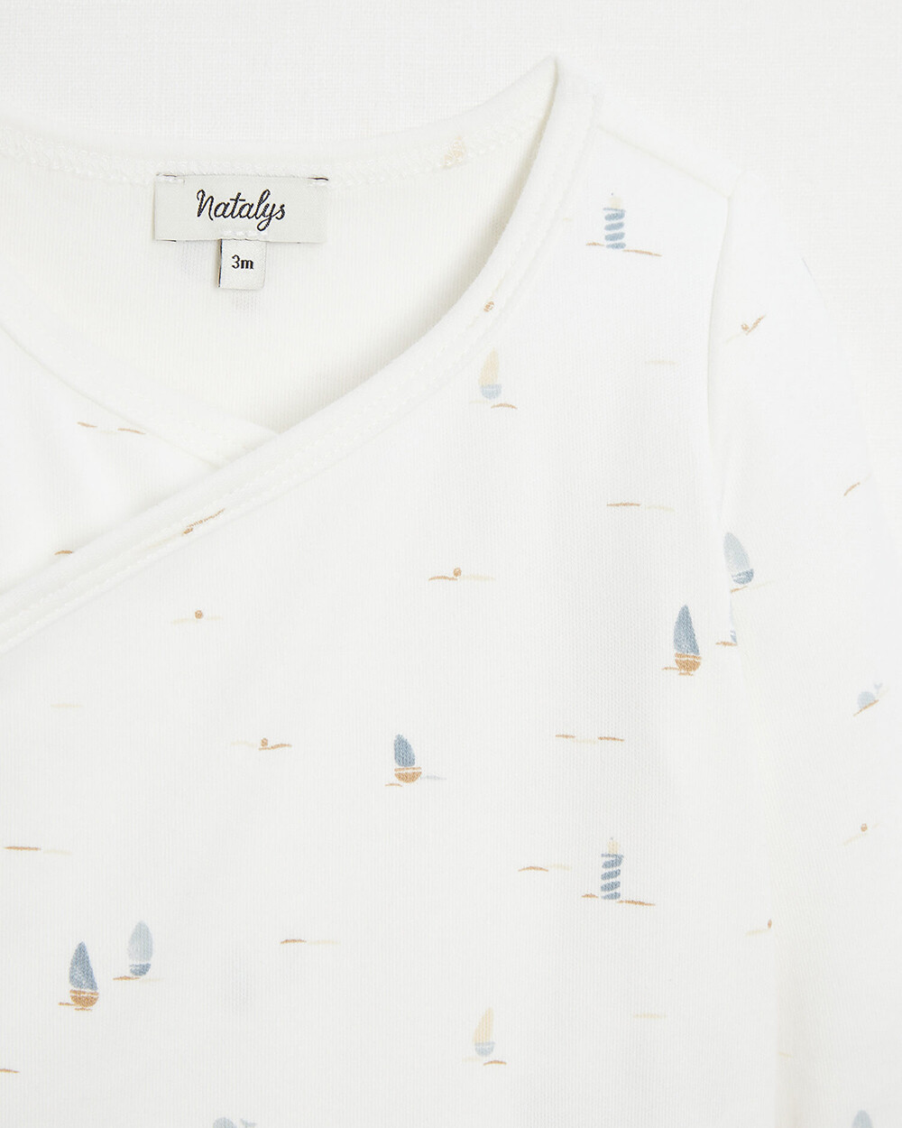 Crossed long-sleeved bodysuit Boat print  Natalys