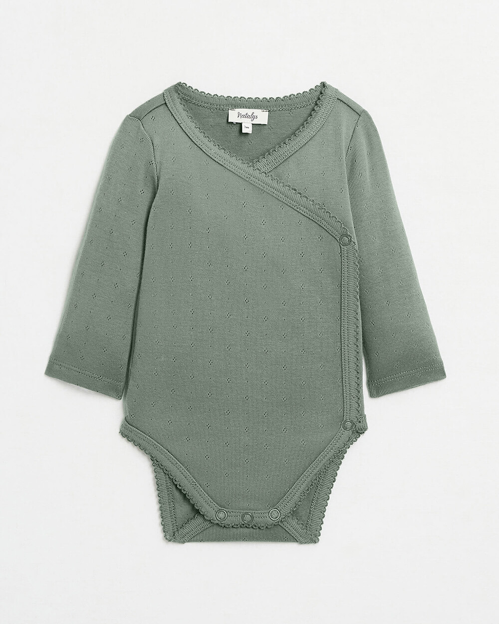 Fancy crossed bodysuit Grey-green colour  Natalys