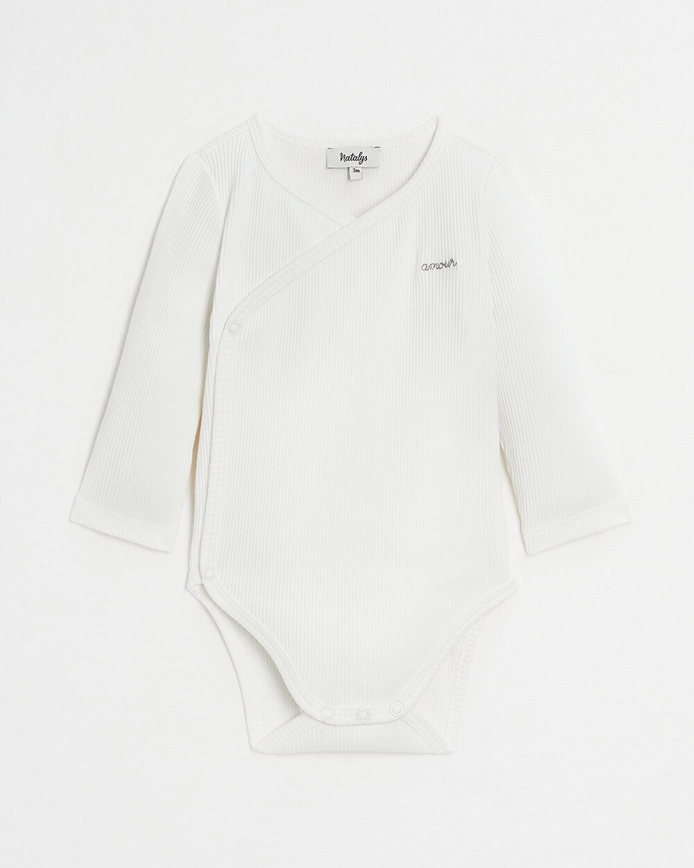Crossed long-sleeved bodysuit Off-white colour  Natalys