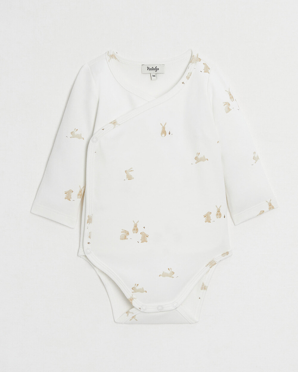 Crossed long-sleeved bodysuit Bunny print  Natalys