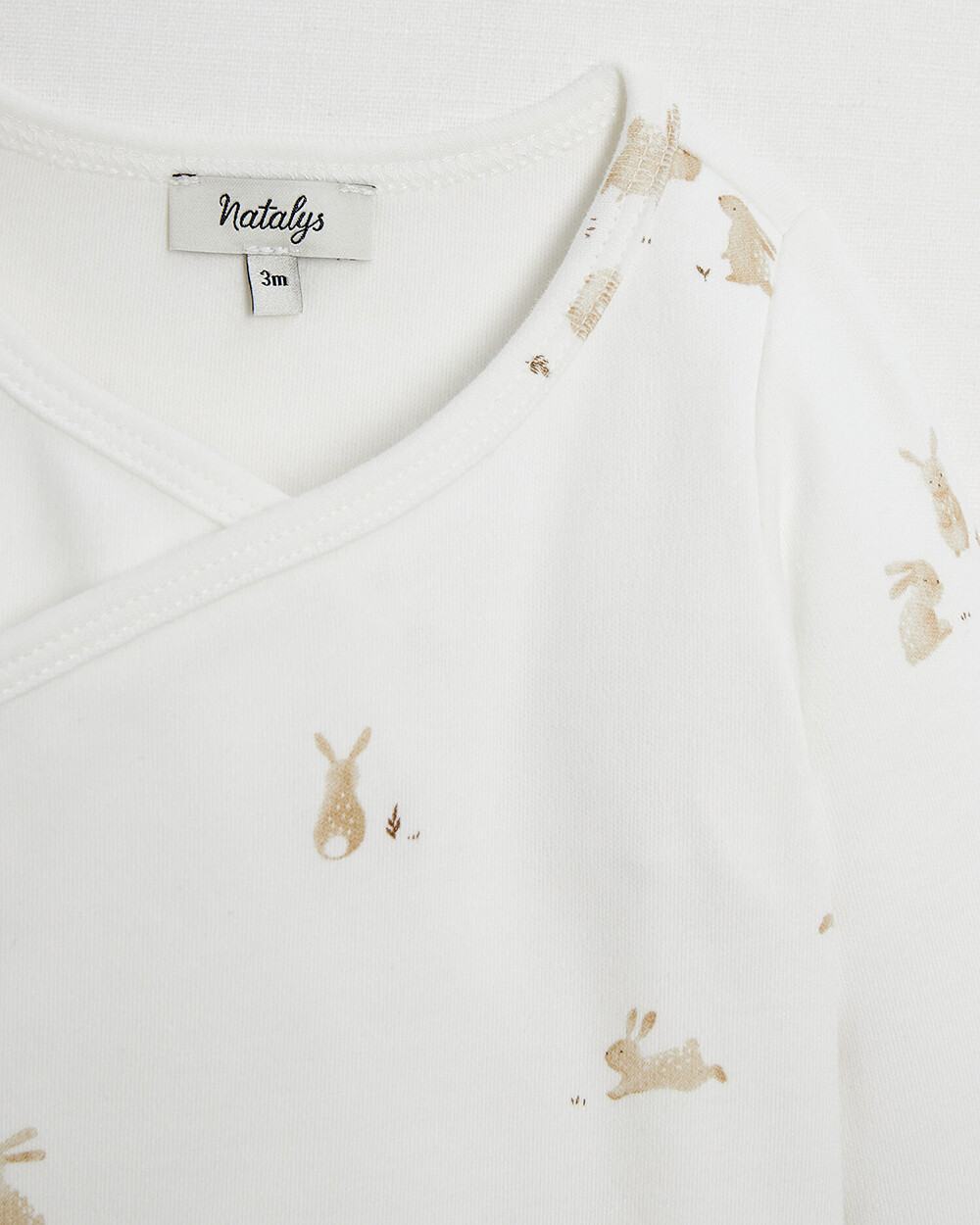 Crossed long-sleeved bodysuit Bunny print  Natalys