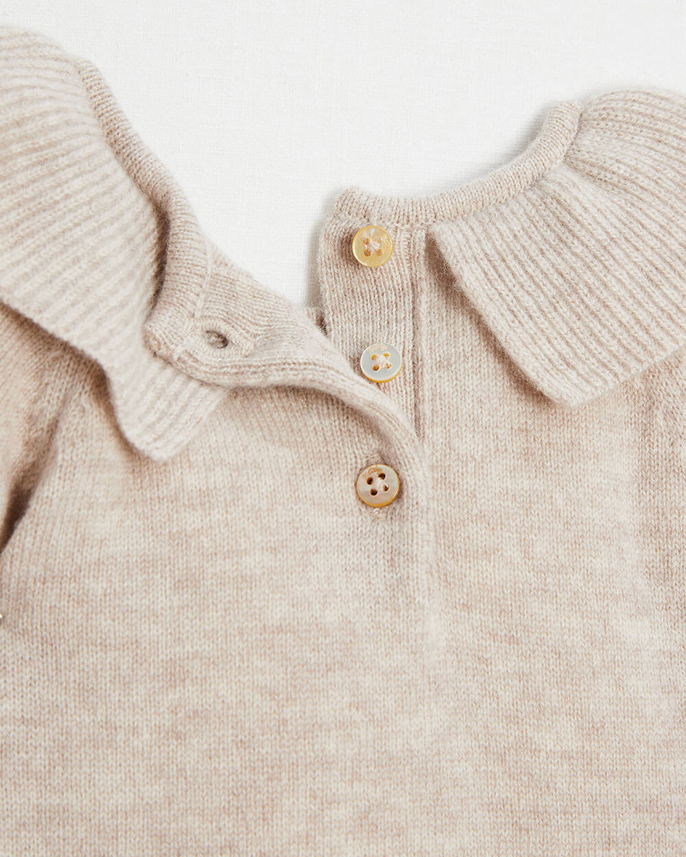 Merino wool romper Mottled beige colour  Natalys