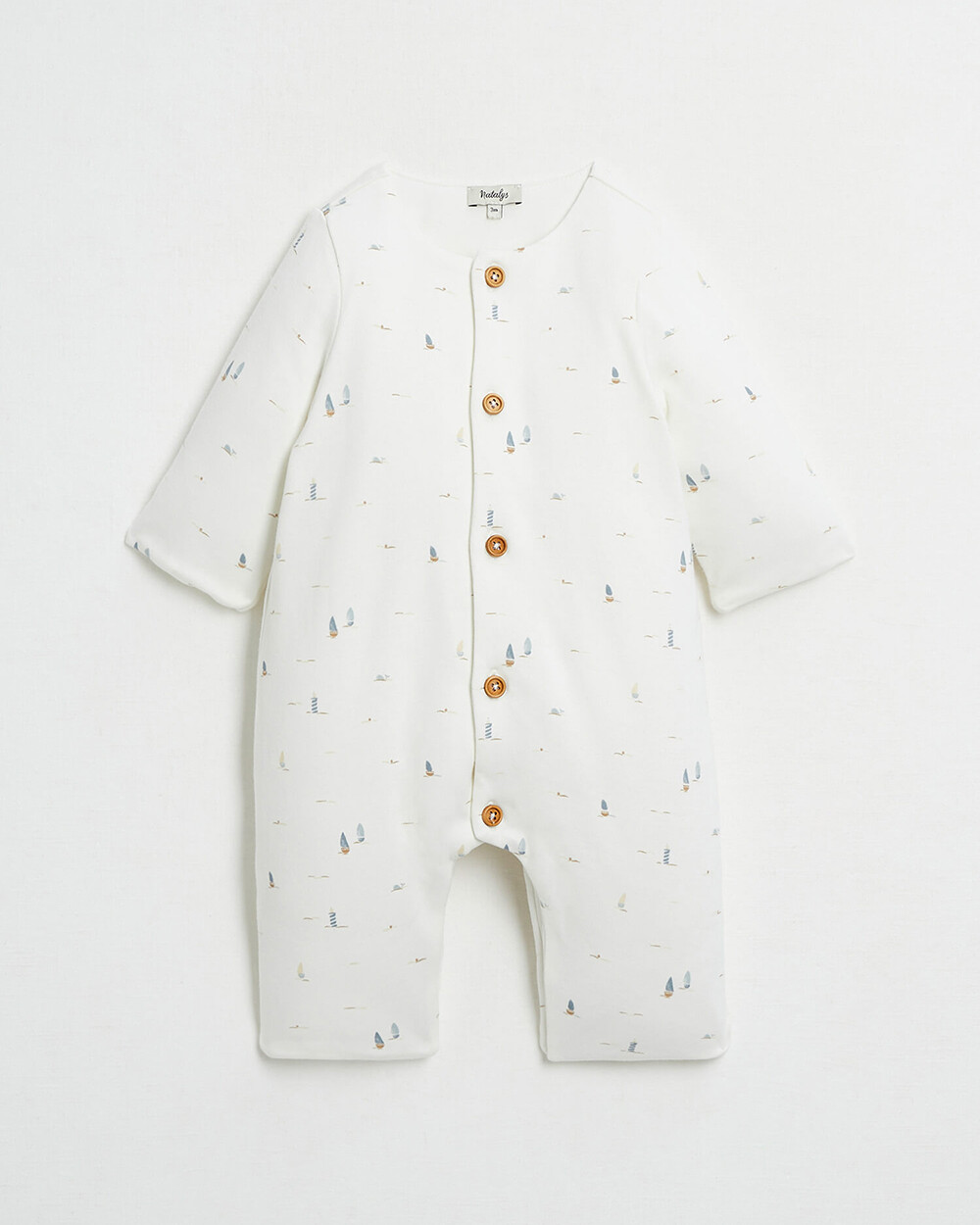 Footless long jumpsuit Boat print  Natalys