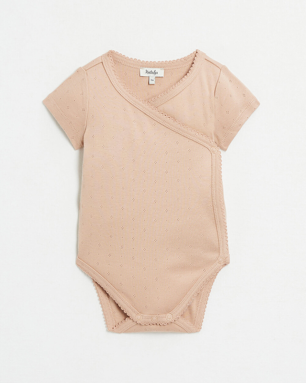 Fancy openwork crossed bodysuit Pink colour  Natalys