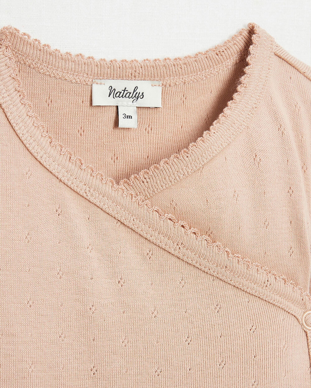 Fancy openwork crossed bodysuit Pink colour  Natalys