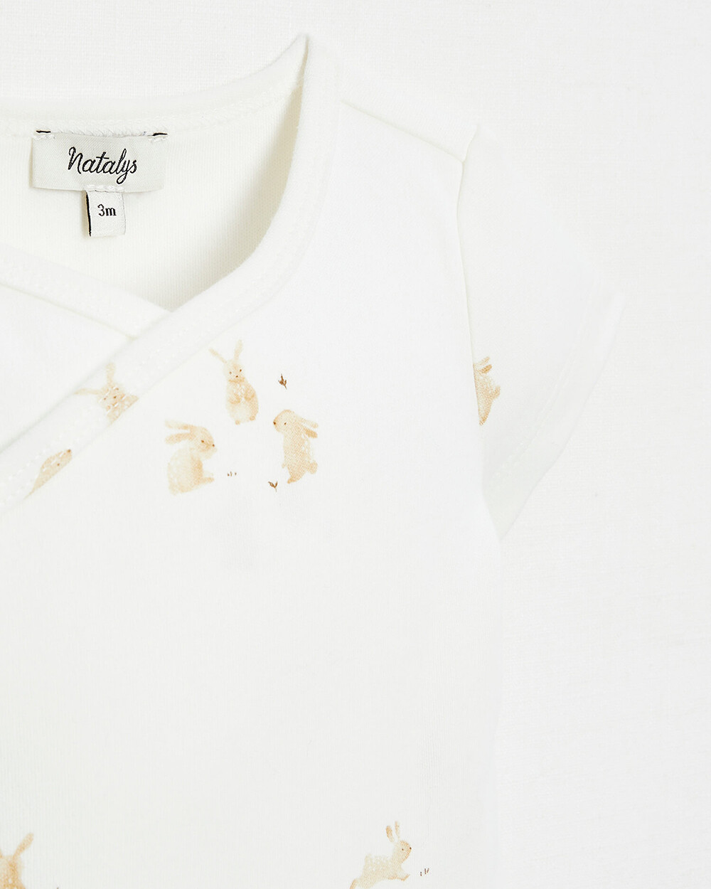 Crossed short-sleeved bodysuit Bunny print  Natalys