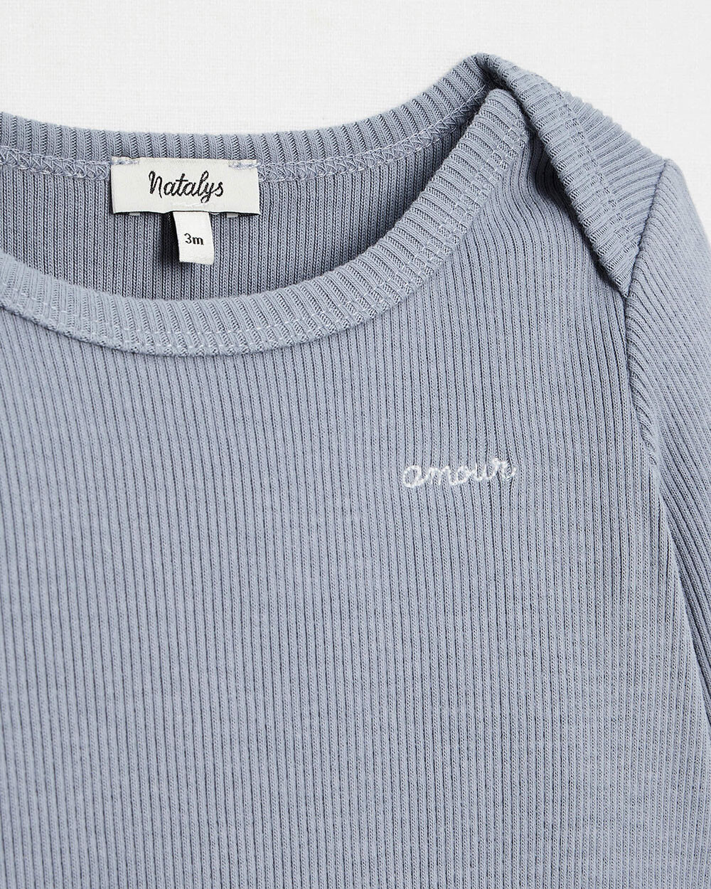 American neckline T-shirt Blue-grey colour  Natalys