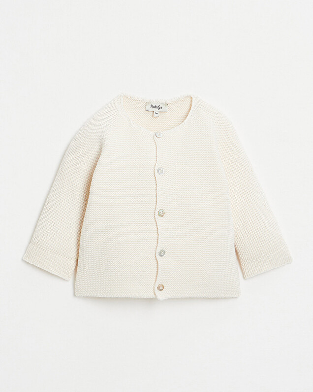 Cotton knitted cardigan Off-white colour Natalys