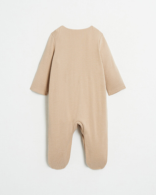Kitten embroidered onesie Camel colour  Natalys