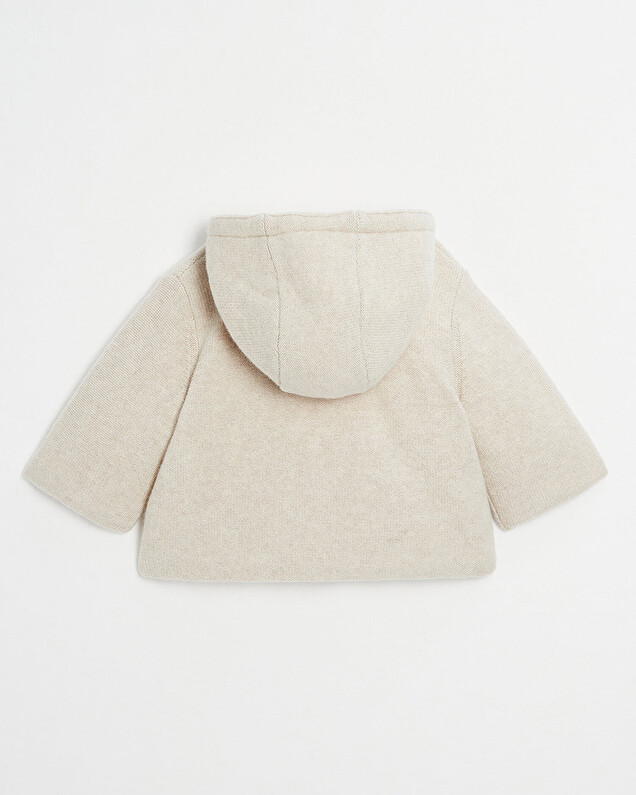 Hooded knitted jacket Mottled beige colour  Natalys
