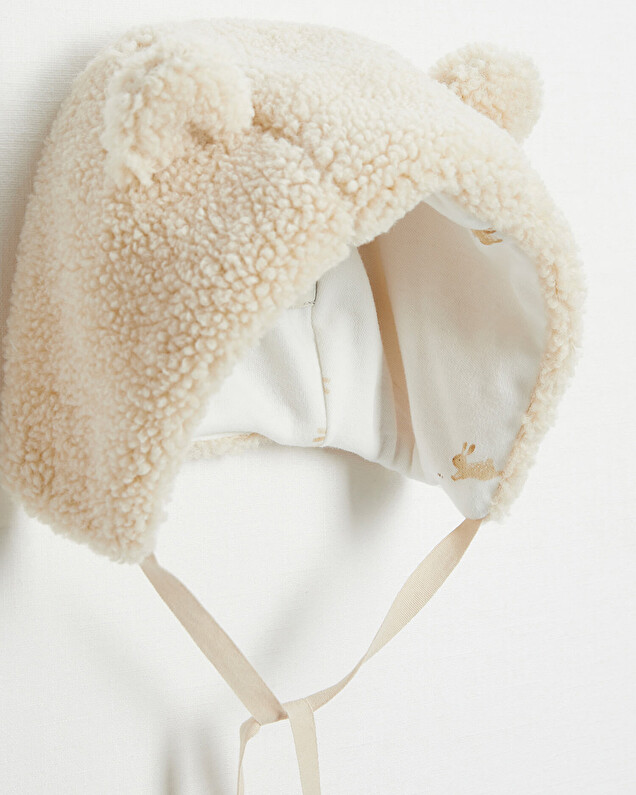 Faux fur hat Natural colour  Natalys