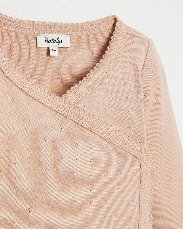 Openwork crossed bodysuit Pink colour  Natalys