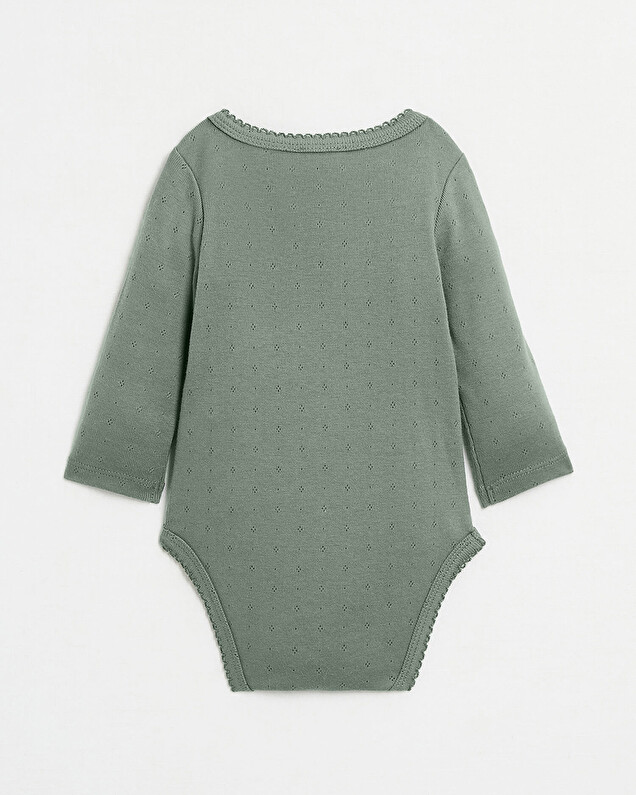 Fancy crossed bodysuit Grey-green colour  Natalys