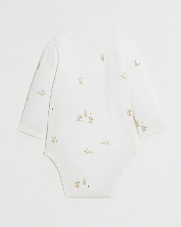 Crossed long-sleeved bodysuit Bunny print  Natalys
