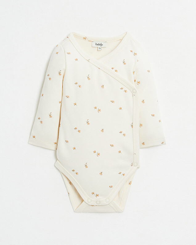 Crossed long-sleeved bodysuit Floral print  Natalys