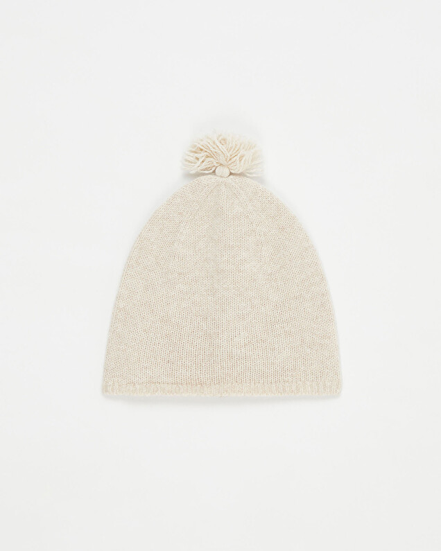 Merino wool beanie Mottled beige colour  Natalys