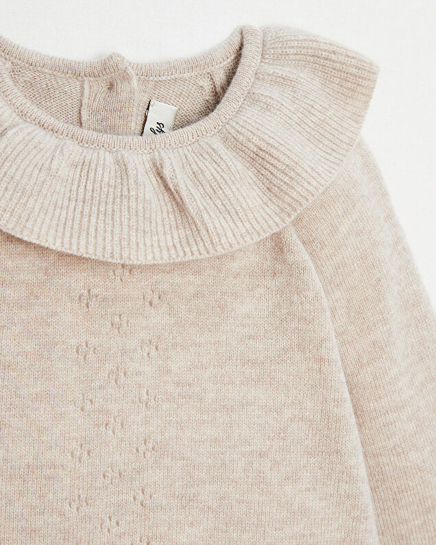 Merino wool romper Mottled beige colour  Natalys