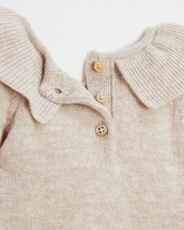 Merino wool romper Mottled beige colour  Natalys