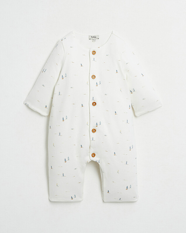 Footless long jumpsuit Boat print  Natalys
