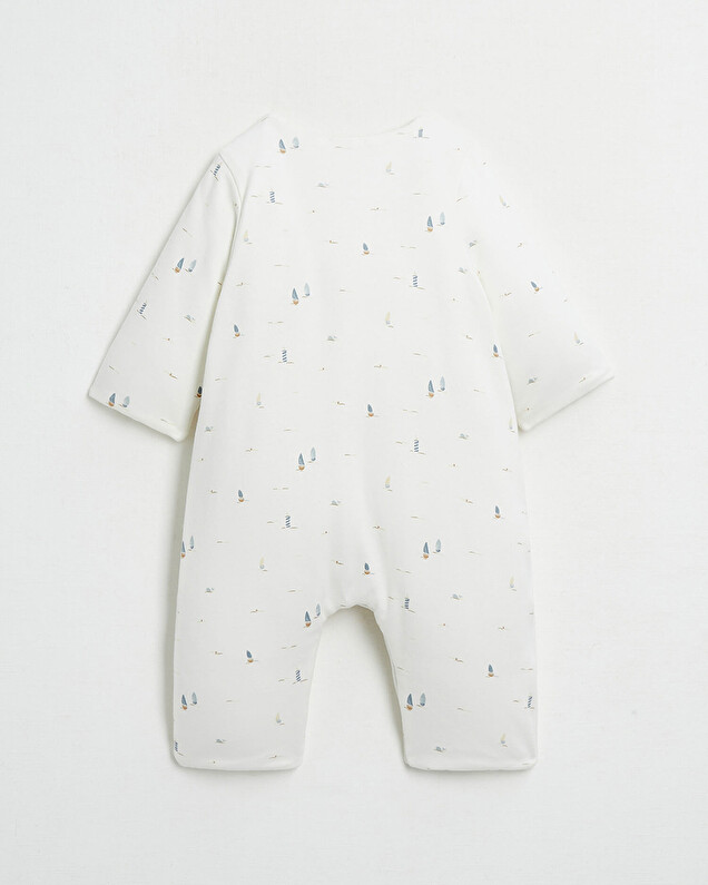 Footless long jumpsuit Boat print  Natalys