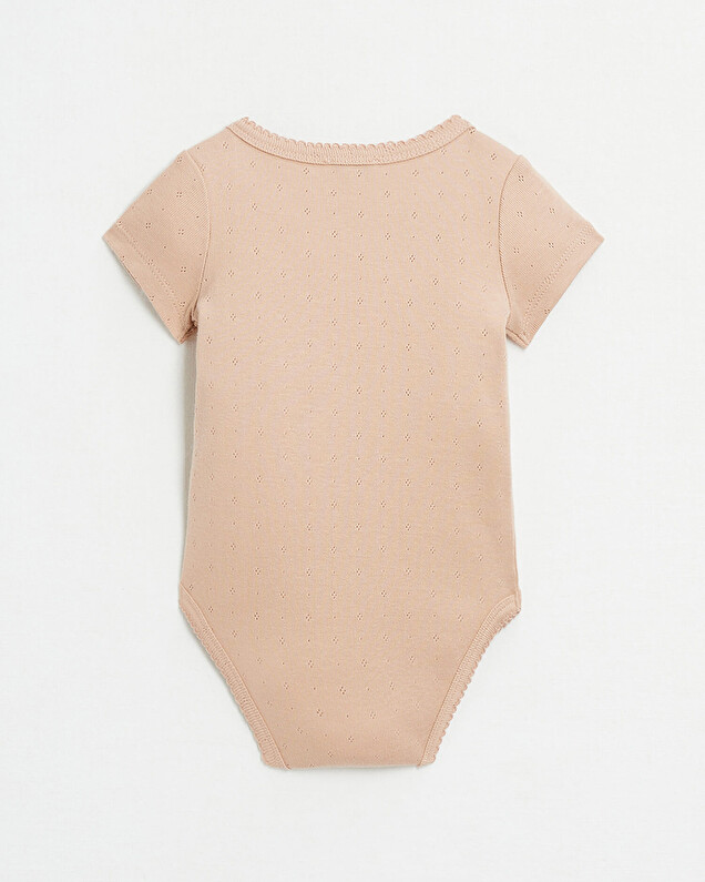 Fancy openwork crossed bodysuit Pink colour  Natalys