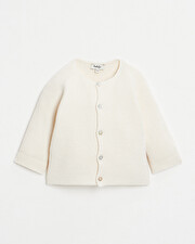 Cotton knitted cardigan Off-white colour  Natalys