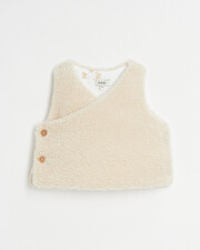 Faux fur crossed cardigan Natural colour  Natalys